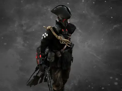 Space Pirate Low-poly 3D model