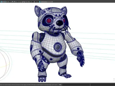 robot racoon 3D model