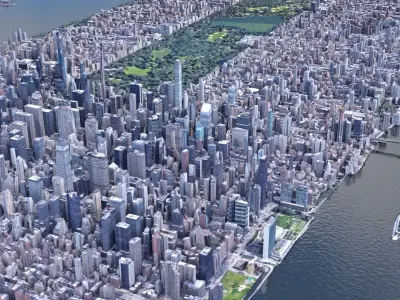 Manhattan low-poly version Year 2022 3D model