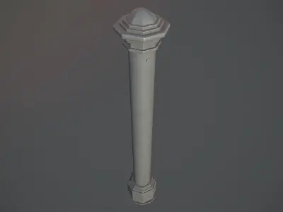Barrier Bollard pack 3 Gray v2 Low-poly 3D model