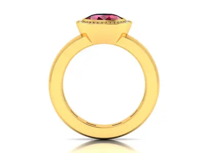 Solitaire Engagement Wedding Oval Stone Ring 3D print model