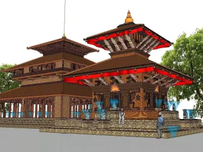 Architecture-Religion-God-Culture-Temple-0274 temple in nepal 3D model