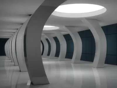 Sci Fi Room Low-poly 3D model