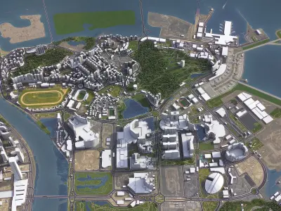 Macau - Macao - 3D City Model Low-poly 3D model