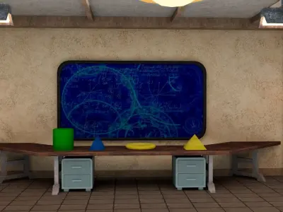 3D Sci-fi lab Low-poly 3D model