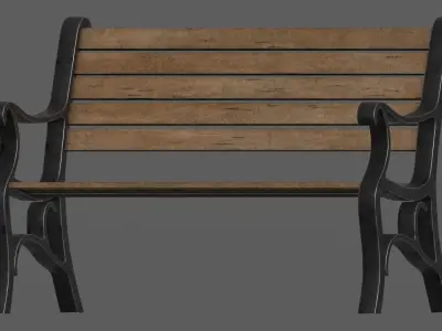 Park Bench Low-poly 3D model