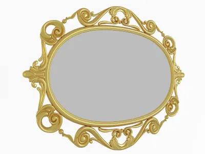 Mirror gold ornate 3D model purchase