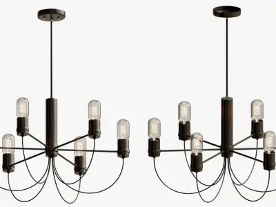 chandelier loft bars fountain 6 3D model
