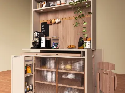 foldable coffee corner 3D model