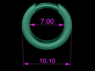 Earring Hoop SMALL SIZE 7mm Inside Diameter  3D print model
