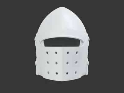 Medieval Crude Armor Helmets Low-poly 3D model