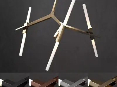 Chandelier Agnes 6 lights 4 colors 3D model