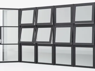 Aluminium door 15 3D model