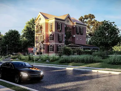 Casa  Scene-villa-modern house  3D model