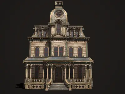 Vintage Victorian House Low-poly 3D model
