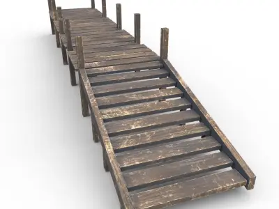 Old Pier - PBR Low-poly 3D model