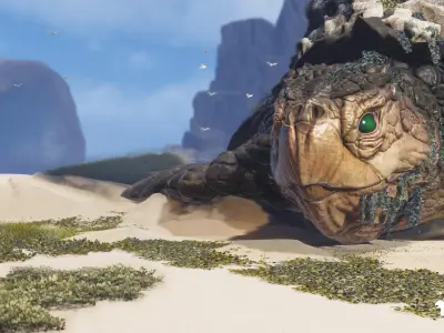 Tortuga Lighthouse Island Low-poly 3D model