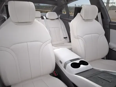  Modern Electric Fastback Sedan Black Rigged 