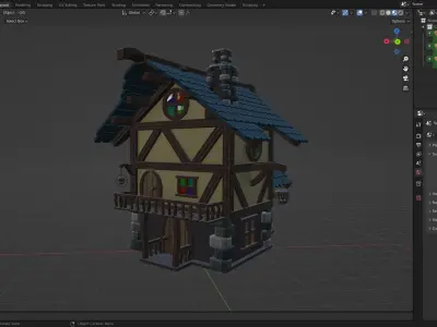 medieval fantasy house  Low-poly 3D model