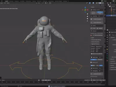 Spacesuit Astronaut steller Game Assets Low-poly 3D model