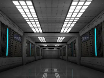 Sci Fi Corridor  3D model 38