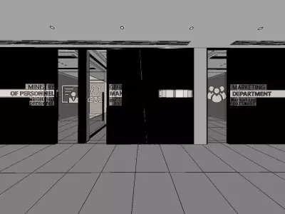 3D model of office door partition 3D model