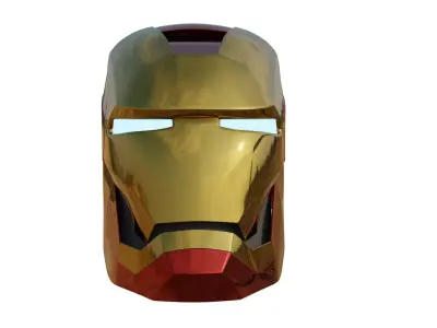 Iron Man Helmet High poly and Low poly Low-poly 3D model