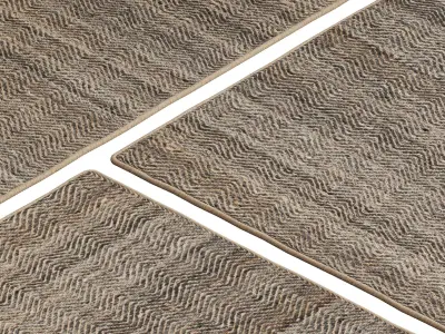 Carpet set 2227 - Jute Rug Taupe - 5K 3D model