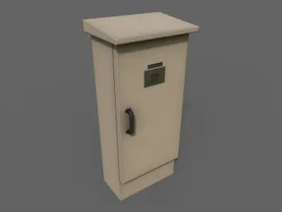 PBR Electric Box BoneWhite V5 Low-poly 3D model