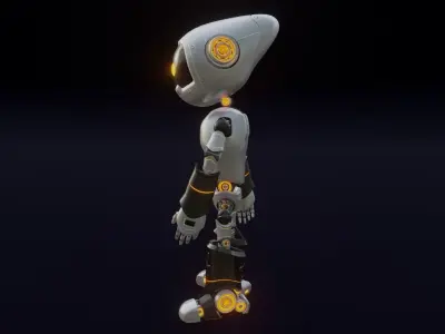 Robot Rigged Low-poly 3D model