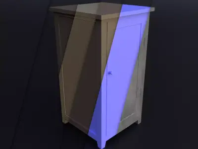 Wooden Cabinet Low-poly 3D model