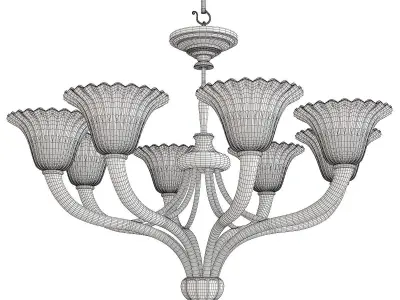 BRASS AND CRYSTAL CHANDELIER Low-poly 3D model