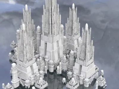 Fantasy Atlantis architecture huge 2 city 3D 3D model