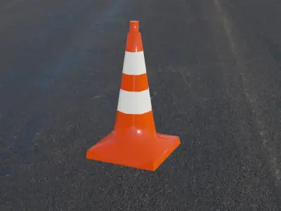 Traffic cone Low-poly 3D model 33