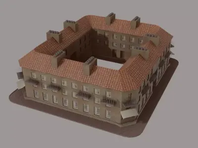 Low-poly old house Low-poly 3D model