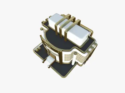 SciFi Bank A11 Gold - Sci Fi Exterior Design Low-poly 3D model