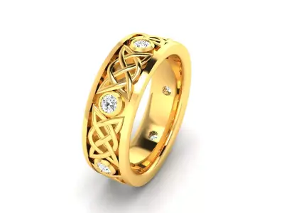 Women Ring  Render 3dm STL OBJ FBX Details 3D print model 44