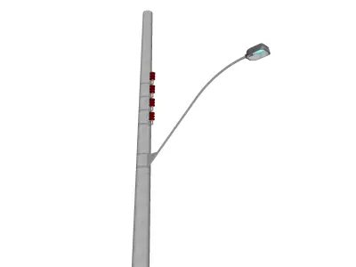 Concrete Lamp Post - Light Pole - Light Post - Street Light 53 3D model