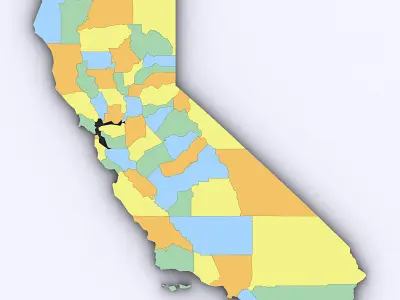 Map of California 3D model