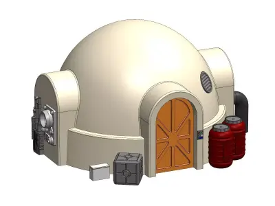 Tatooine Building Diorama 5 Storage Building 3D print model