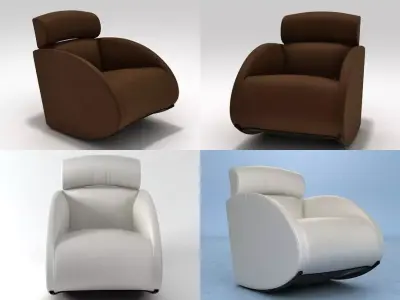 Mama Armchair and Tatino Footstool 3D model