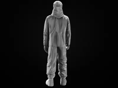 Humanoid man in jacket 3D model