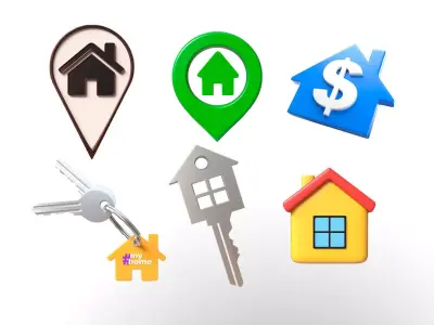 Home icons 3D model 3D model