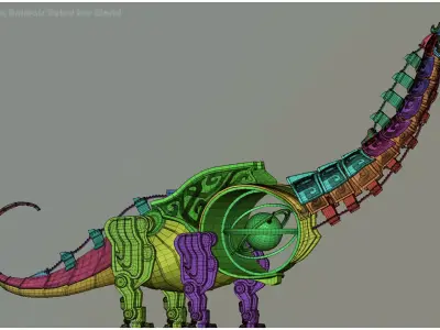 Robot Dino Low-poly 3D model