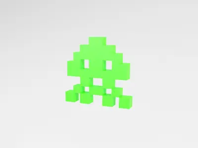Space Invaders v1 001 Low-poly 3D model