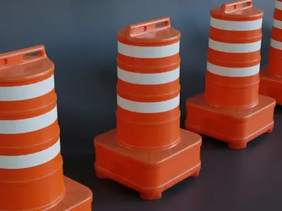 Cone Barril Low-poly 3D model