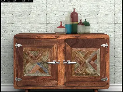 Sideboard Kare Epoca with Color accessories 3D model