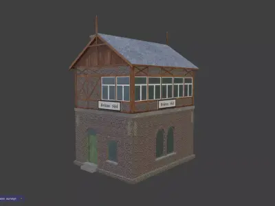 Brno Monarchy railway yard and Victorian era station version  3D model
