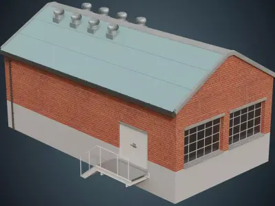 Building 2A Low-poly 3D model