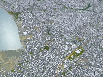 Pointe Noire Republic of the Congo 30km Low-poly 3D model